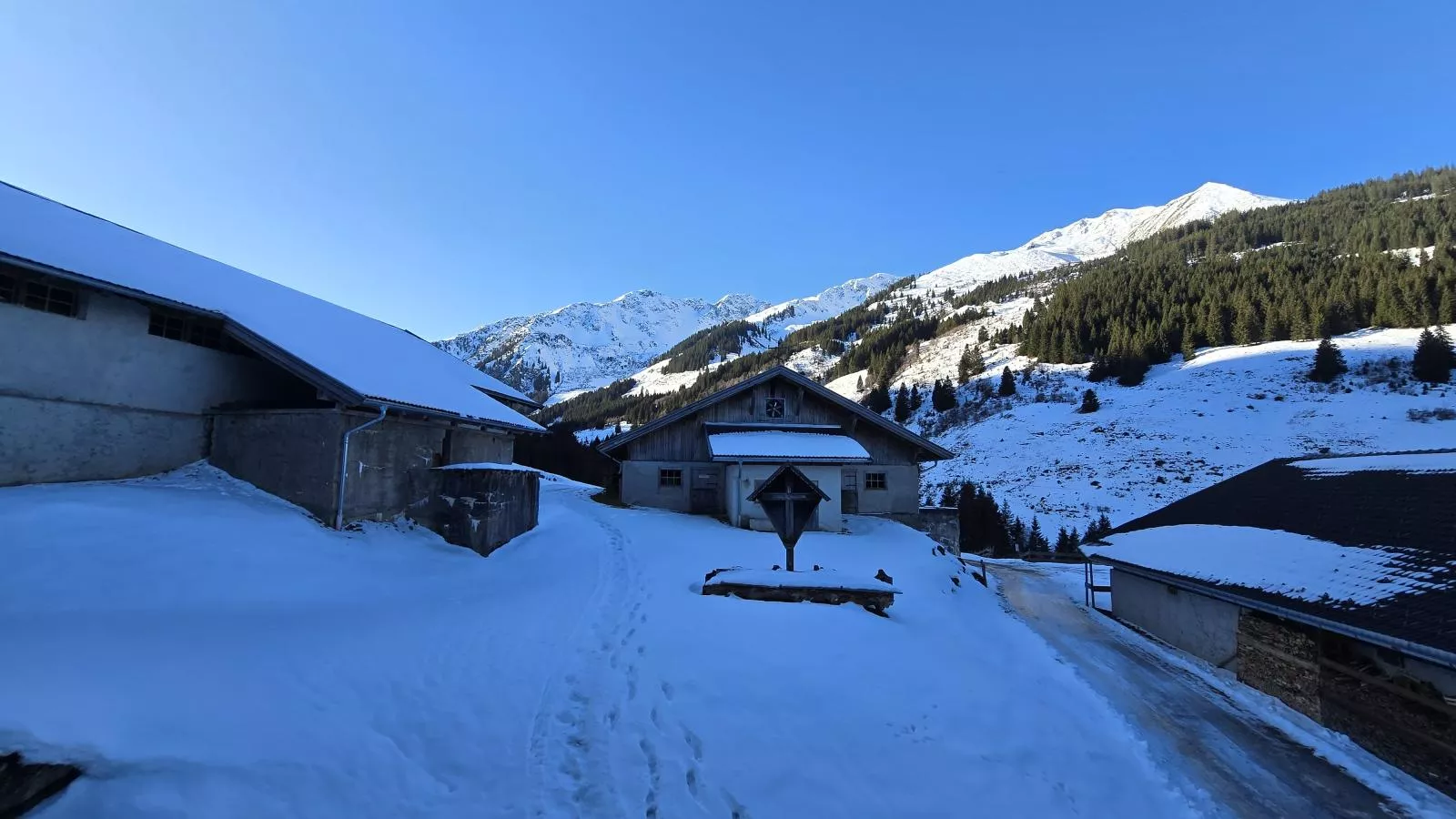 Schönangeralm Skihütte - Uitzicht winter