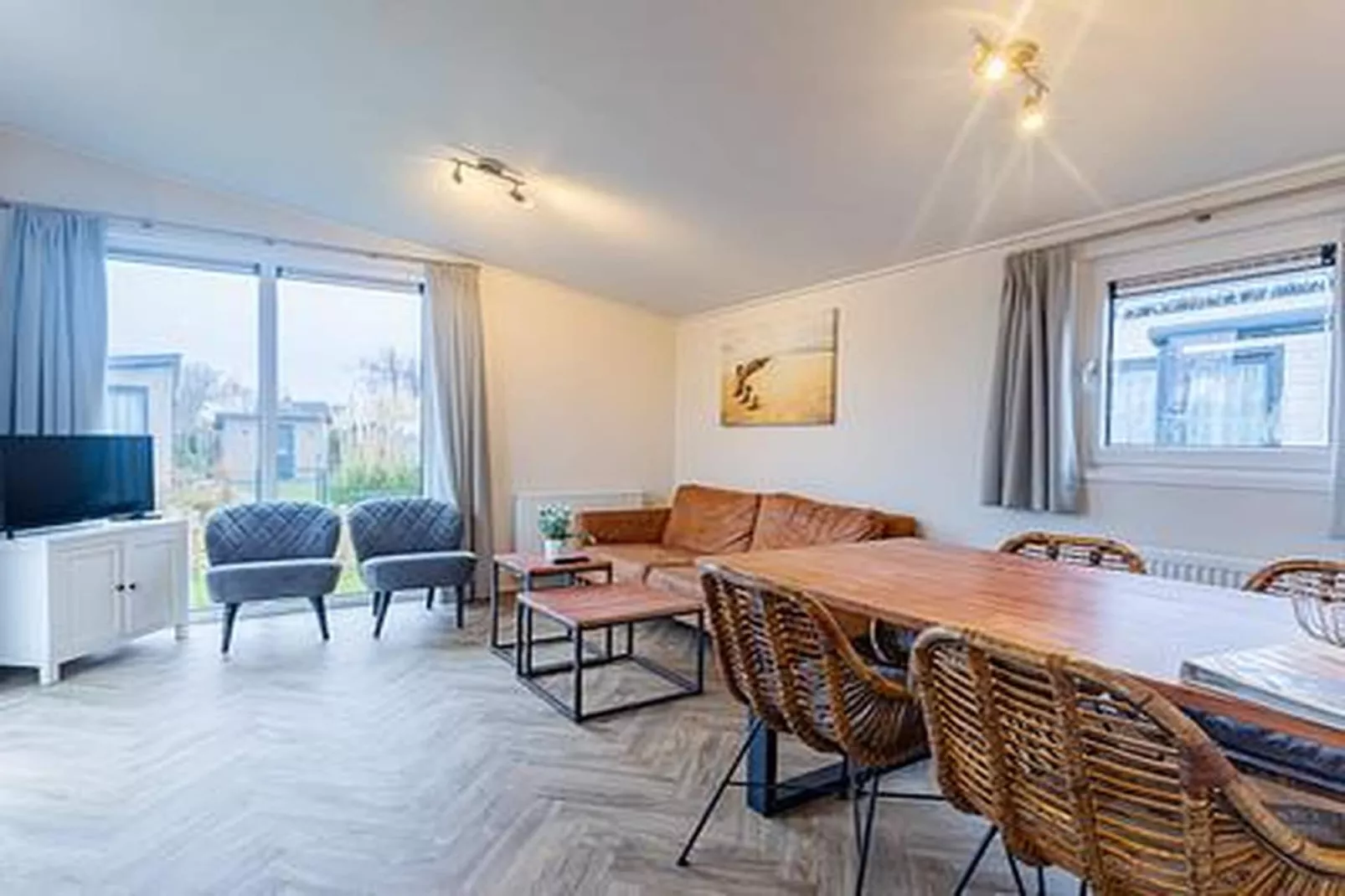 Duinhoeve chalet Schelp - Woonkamer