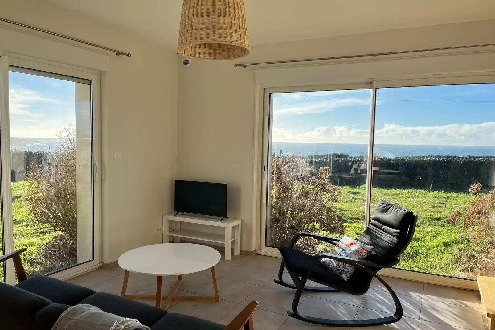 Ferienhaus mit Panoramablick Le Conquet - Woonkamer