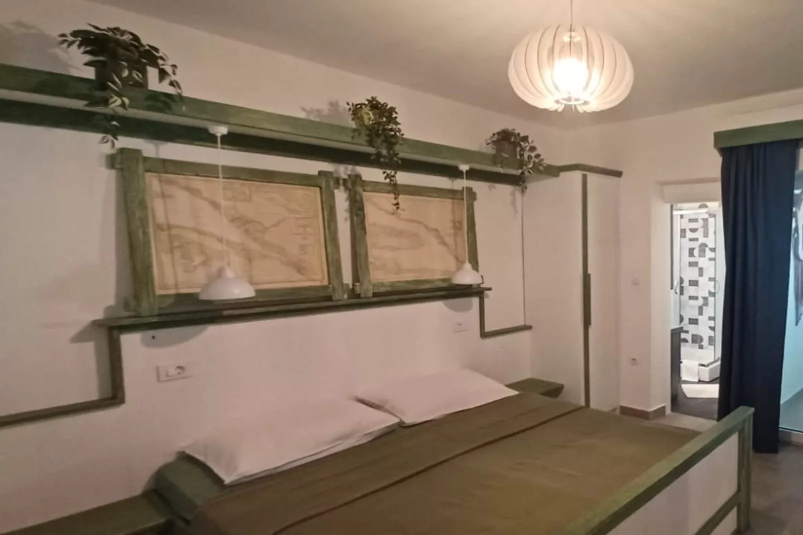 Guest House Green Corner Supetarska Draga - One Bedroom Apartment With Balcony and Sea View - Slaapkamer