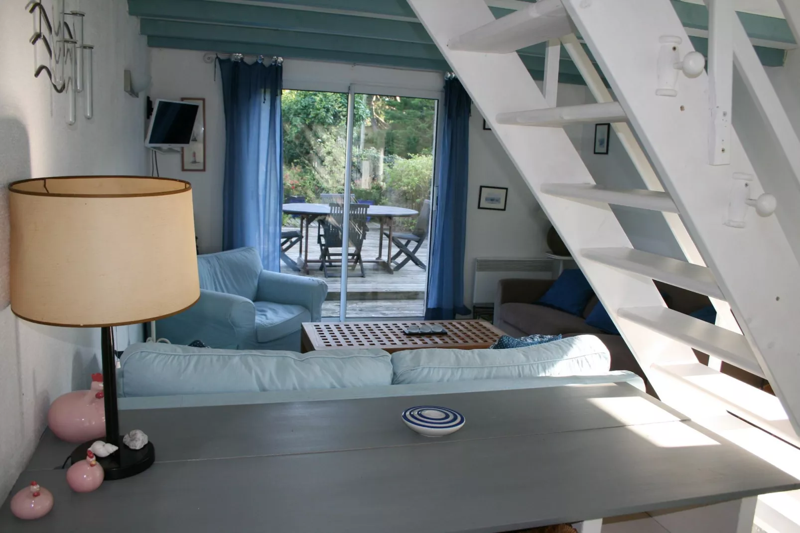 Charmante maison de vacances à 150 m de la plage - Woonkamer