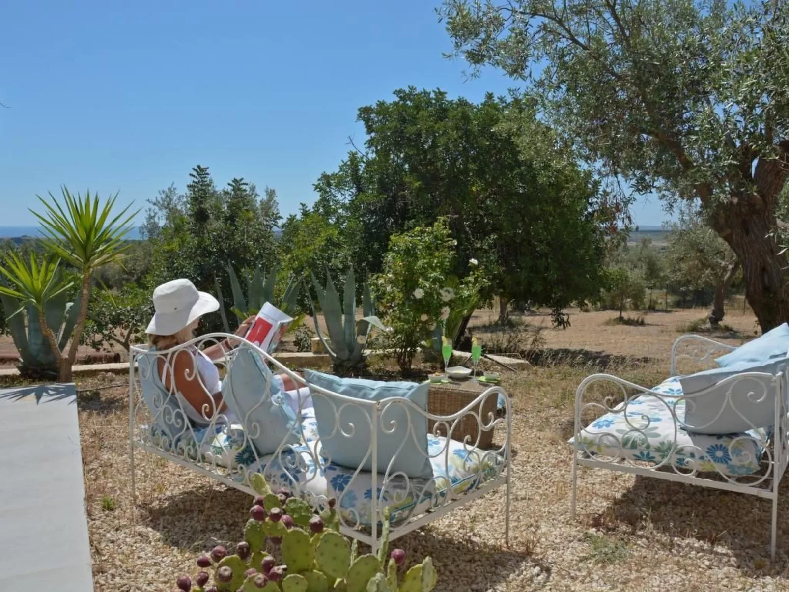Moderne Ferienvilla bei Noto mit Meerblick und privatem Pool - Binnen