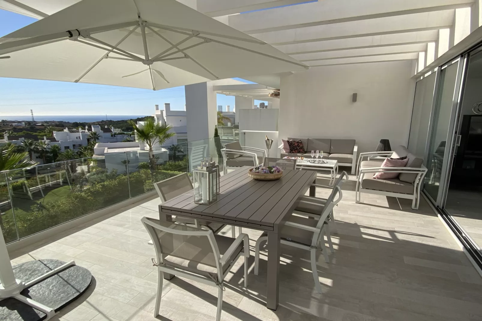 Stylish 3-Bed Apartment | Alcazaba Lagoon (1214) - Terrasbalkon