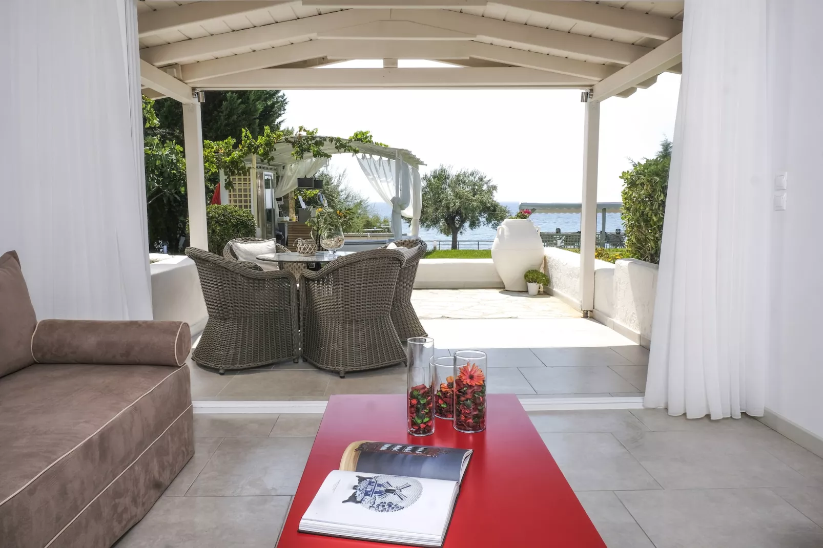 Holiday residence Acrotel Athena Villas, Elia Beach-1-bedroom-apartment ground floor - Woonkamer
