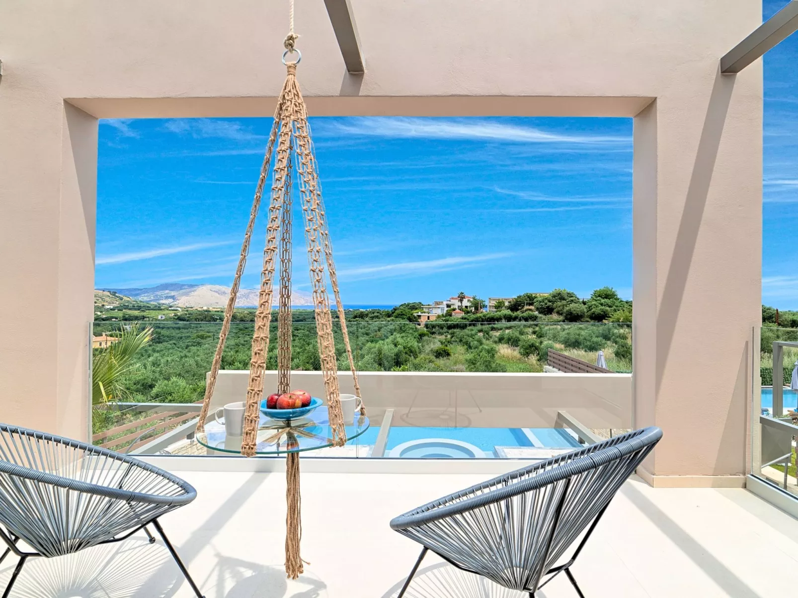 Villa "Minoas Grand" mit Blick auf das Wasser - Buiten