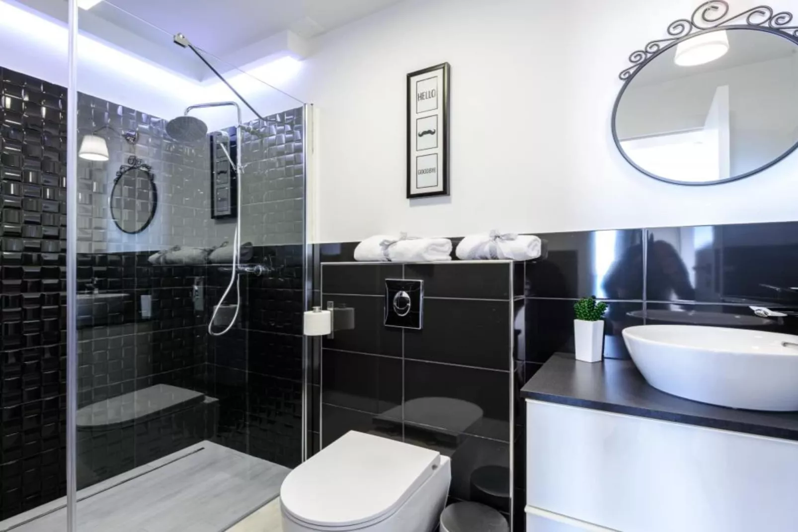Apartments Villa Capitano - Two Bedroom Apartment with Balcony and Sea View (ŽUTI) - Badkamer