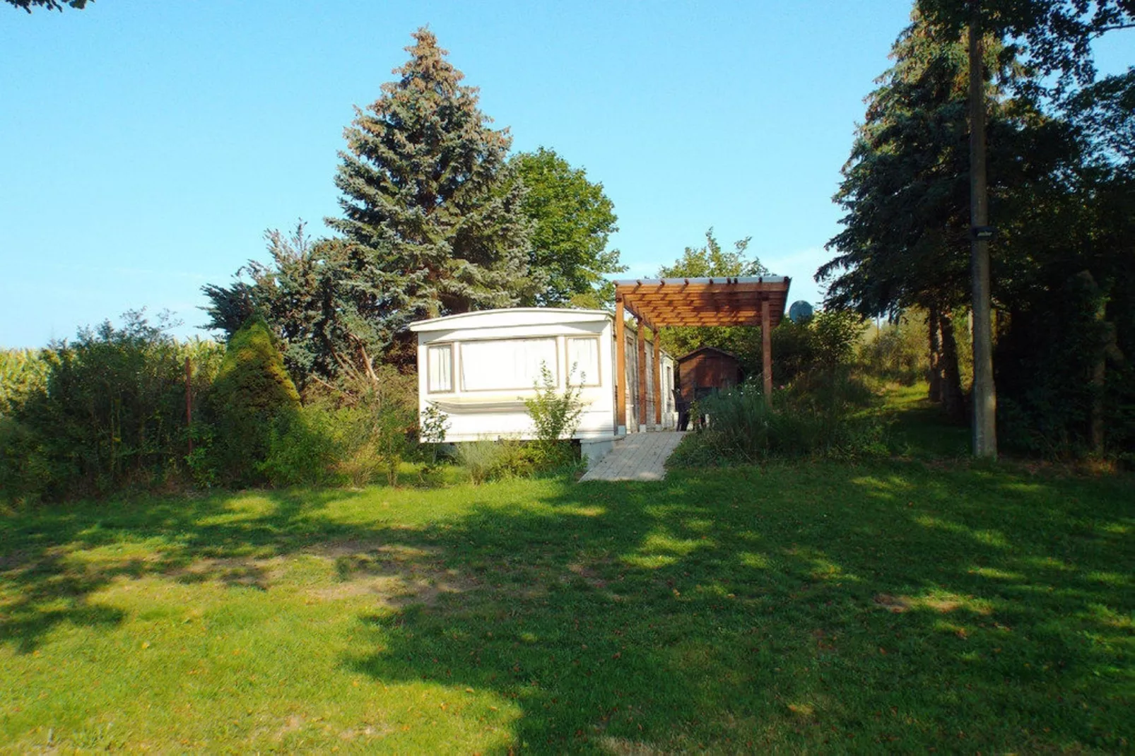 Mobilheim mit 3 Schlafzimmern bis 6 Personen - Buitenkant zomer