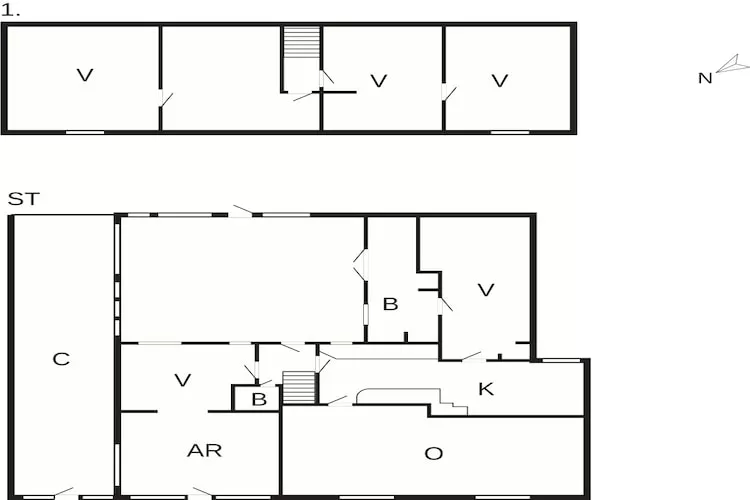Ringkøbing herenhuis met spa en activiteitenruimte - Plattegrond