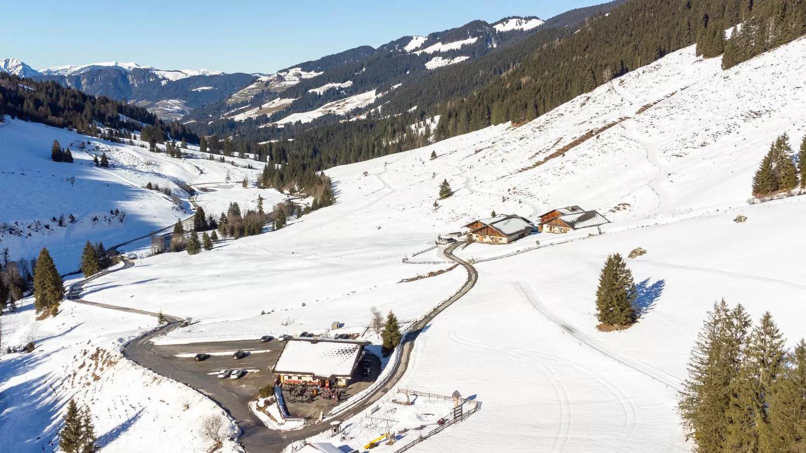 Schönangeralm Skihütte - Gebied winter 1km
