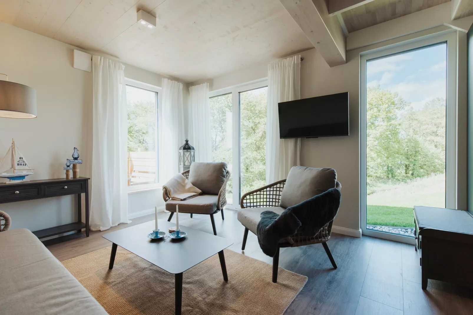 Rügen Resørt Sagard - XXL 2 Doppelhäuser - Woonkamer