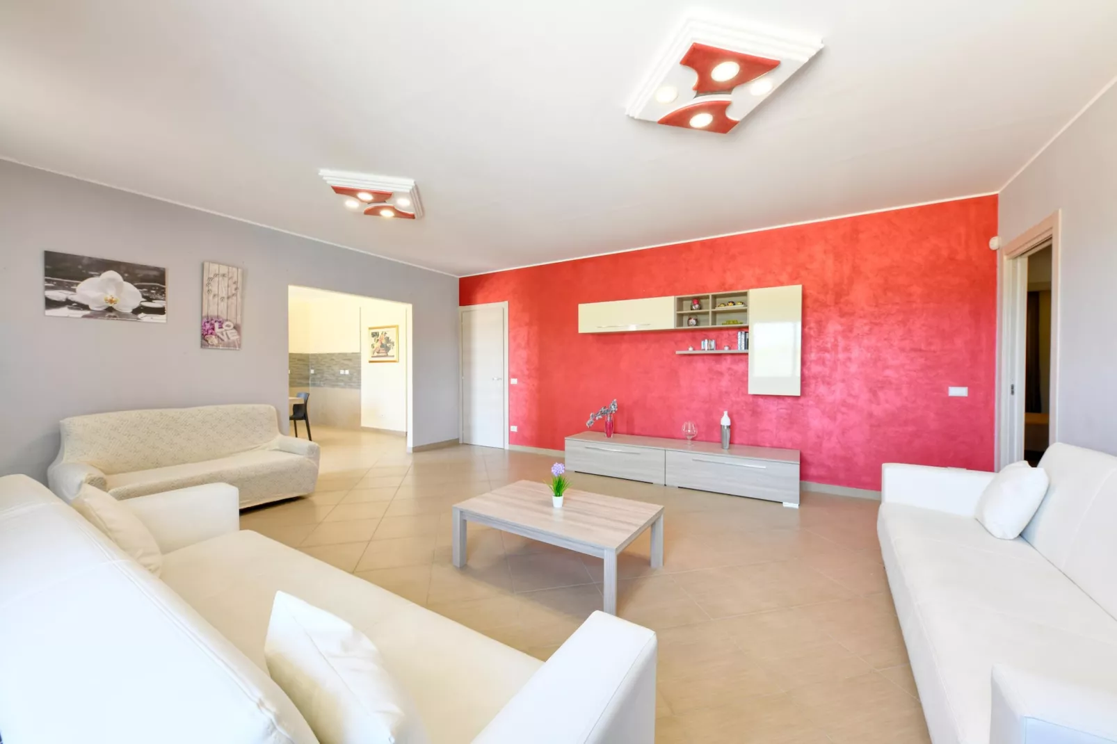 Villa Panorama mit Privatpool - Woonkamer