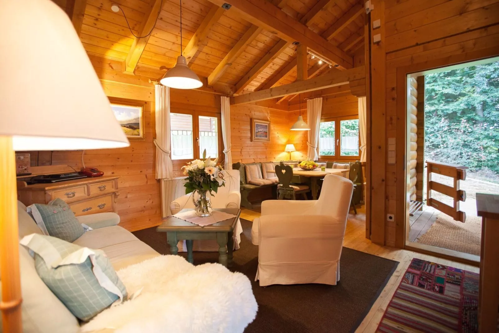 Blockhaus Stamsried-Typ A - Woonkamer