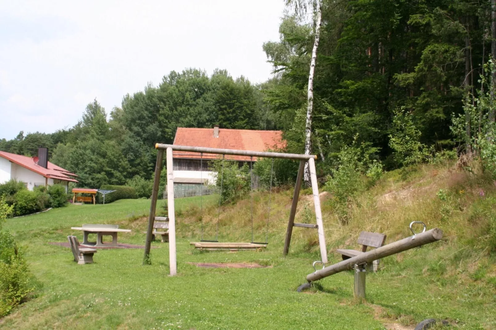 Blockhaus Stamsried-Typ A - Tuinen zomer