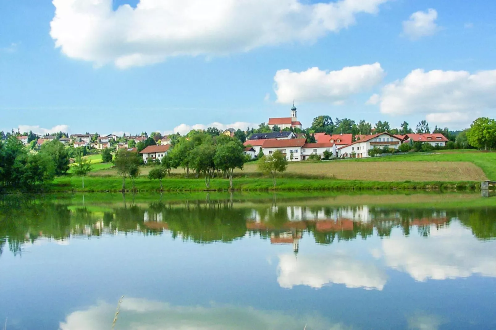 Blockhaus Stamsried-Typ A - Uitzicht zomer