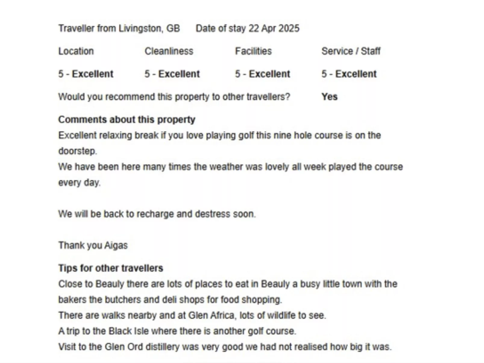 Old Dairy on Aigas Golf Course - Buiten