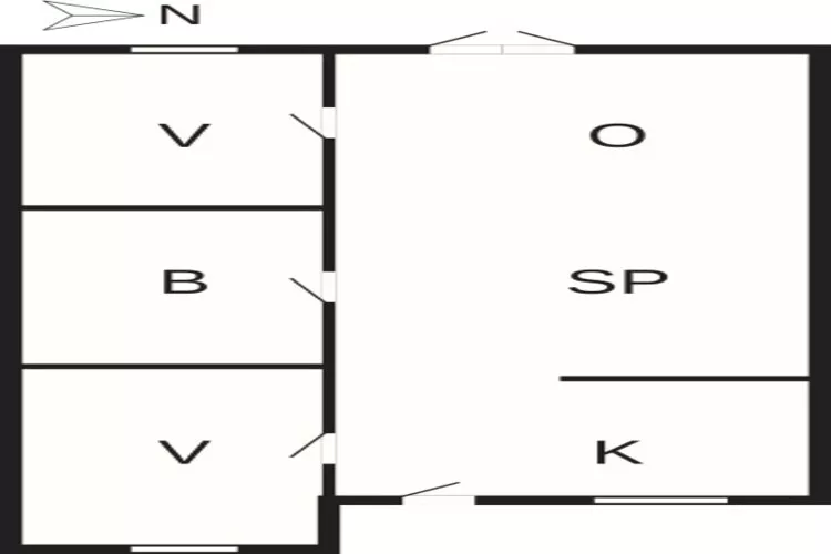 Hals Apartment ligt op 100 meter van het strand. - Plattegrond