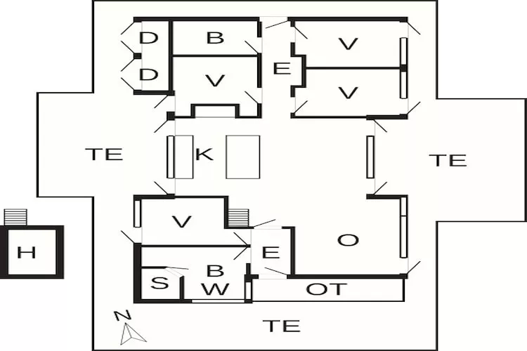 Vakantiehuis aan de kust met spa en sauna - Plattegrond