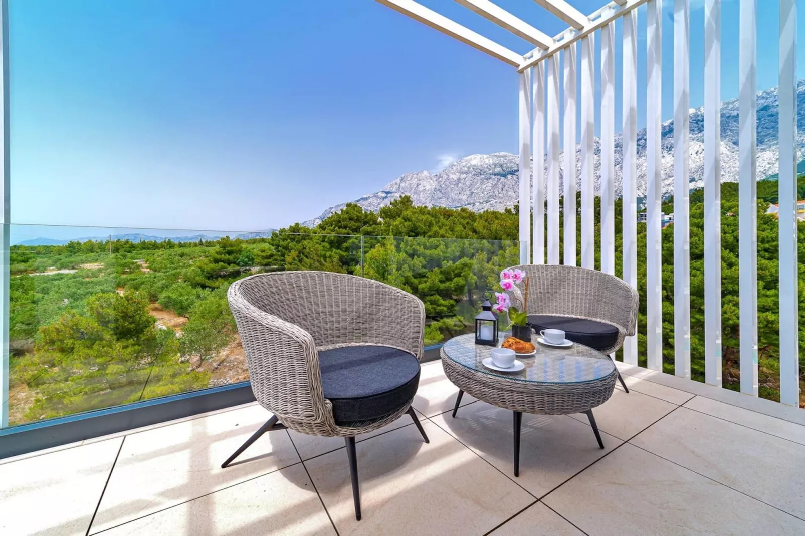 Luxury Villa Delight I – Promajna, Heated Pool - Terrasbalkon