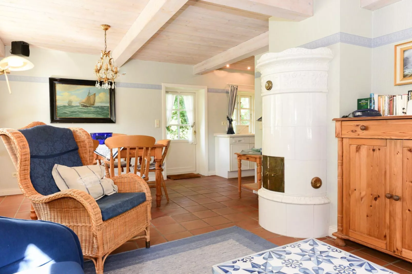 Doppelhaus in Oldsum auf Föhr-Haus 1 - Woonkamer