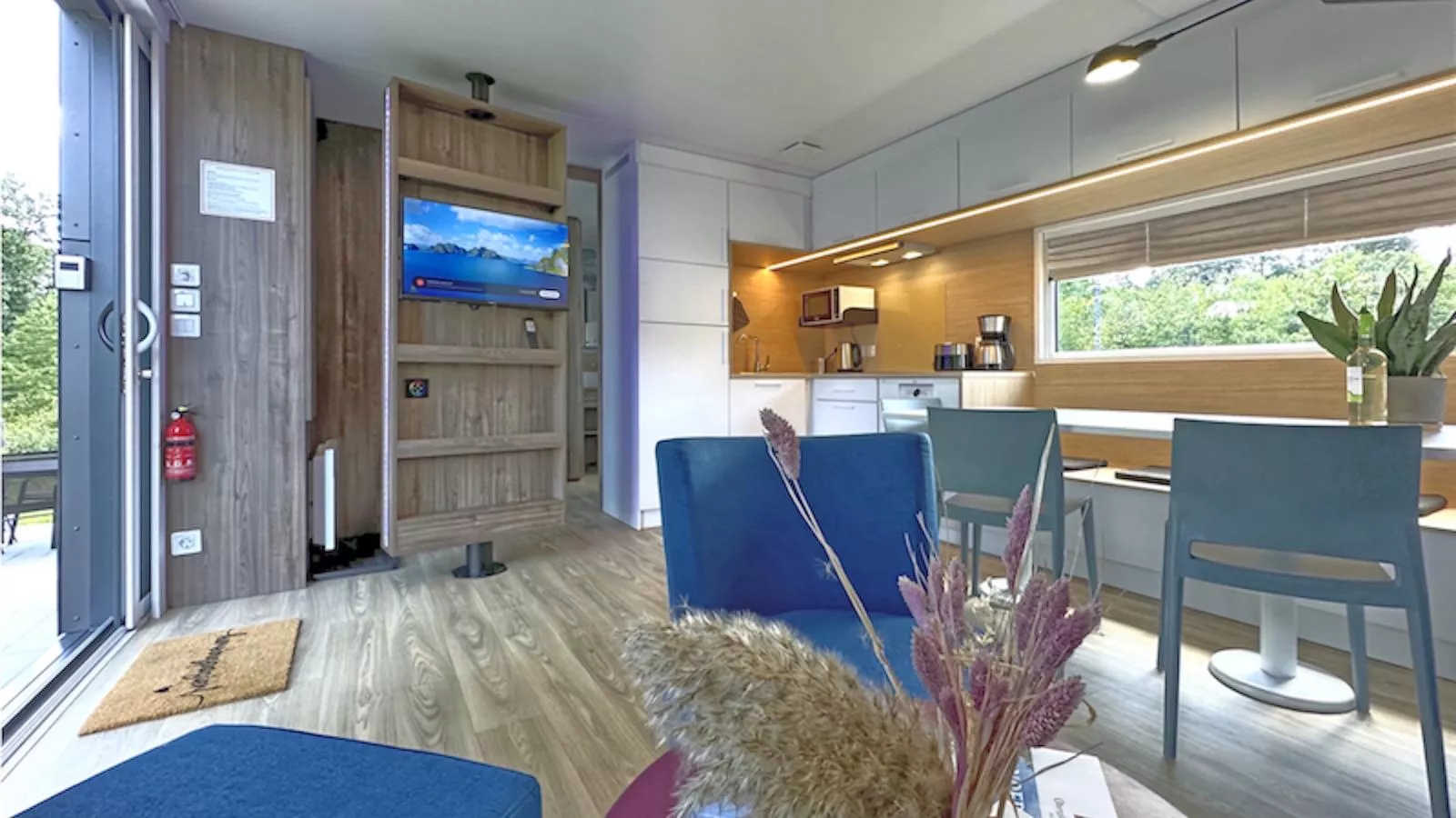 Feriendorf Seeblick - Tiny Chalet Nr 4 - Woonkamer