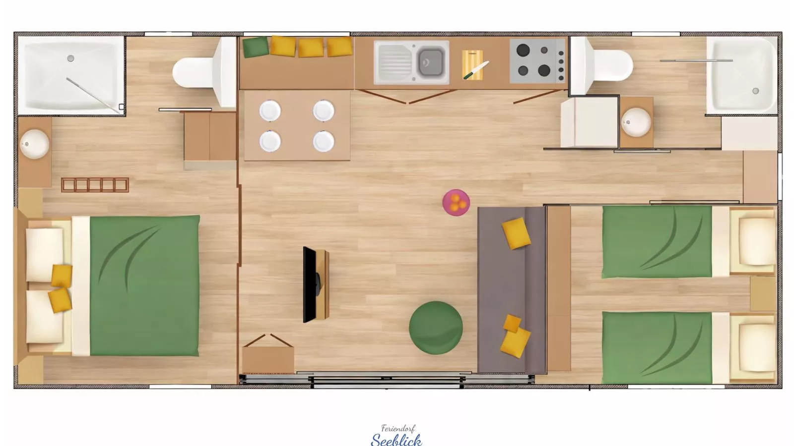 Feriendorf Seeblick - Tiny Chalet Nr 8 - Plattegrond