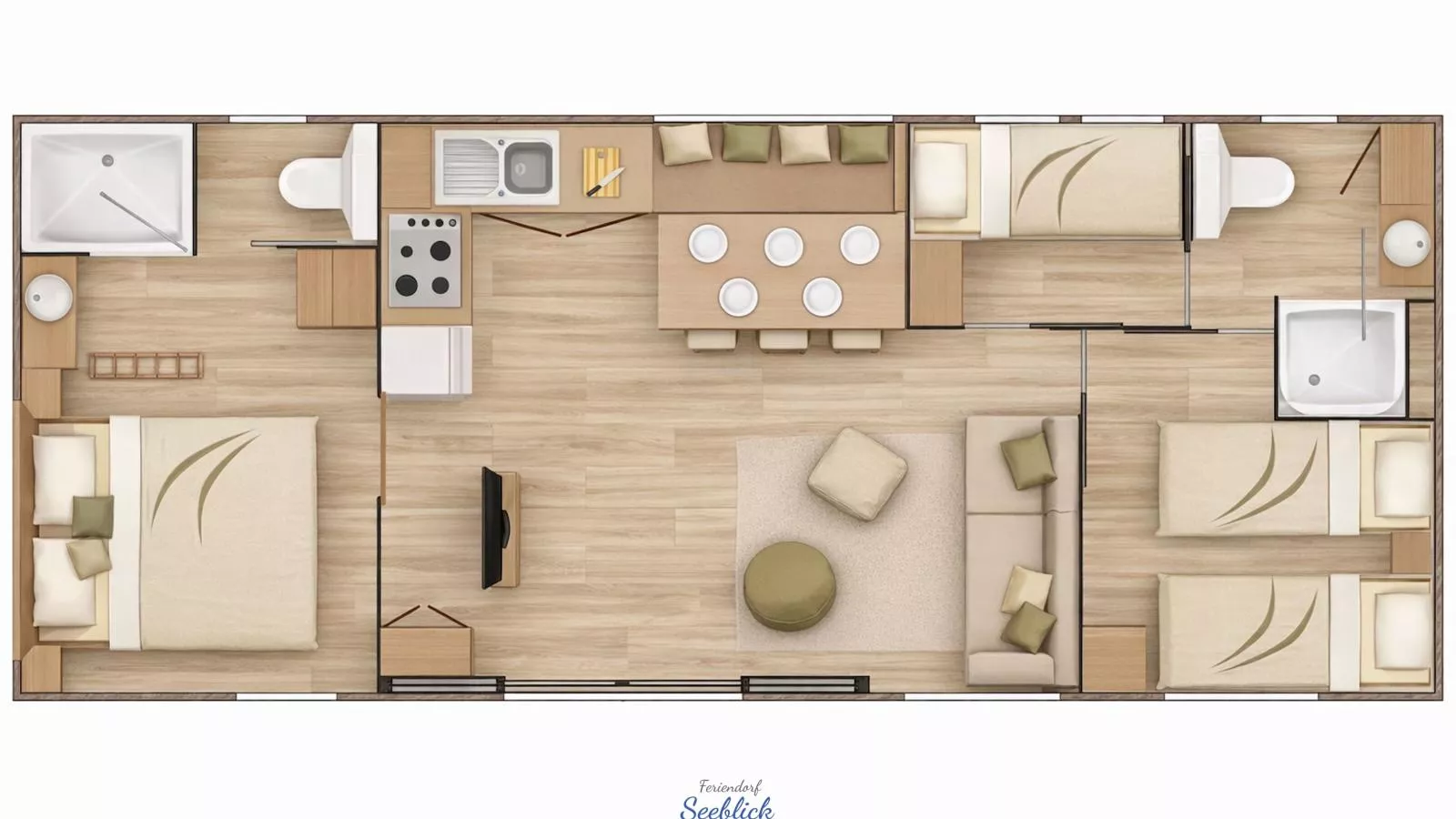 Feriendorf Seeblick - Tiny Chalet Nr 5 - Plattegrond