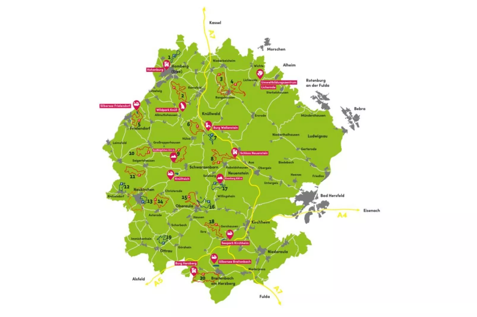 Im Knüllgebirge - Gebieden zomer 5km