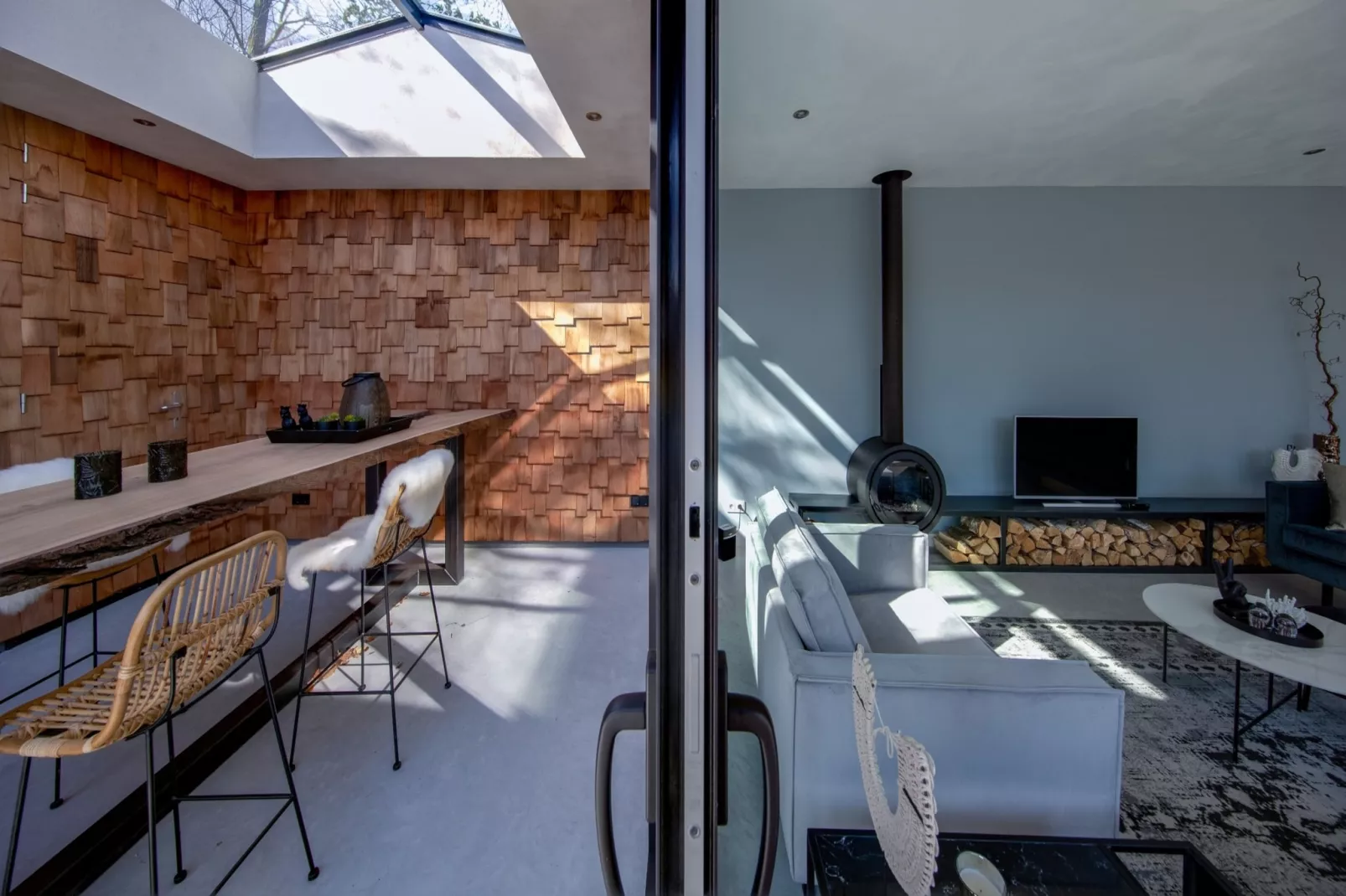 Houten Boshuis - Woonkamer