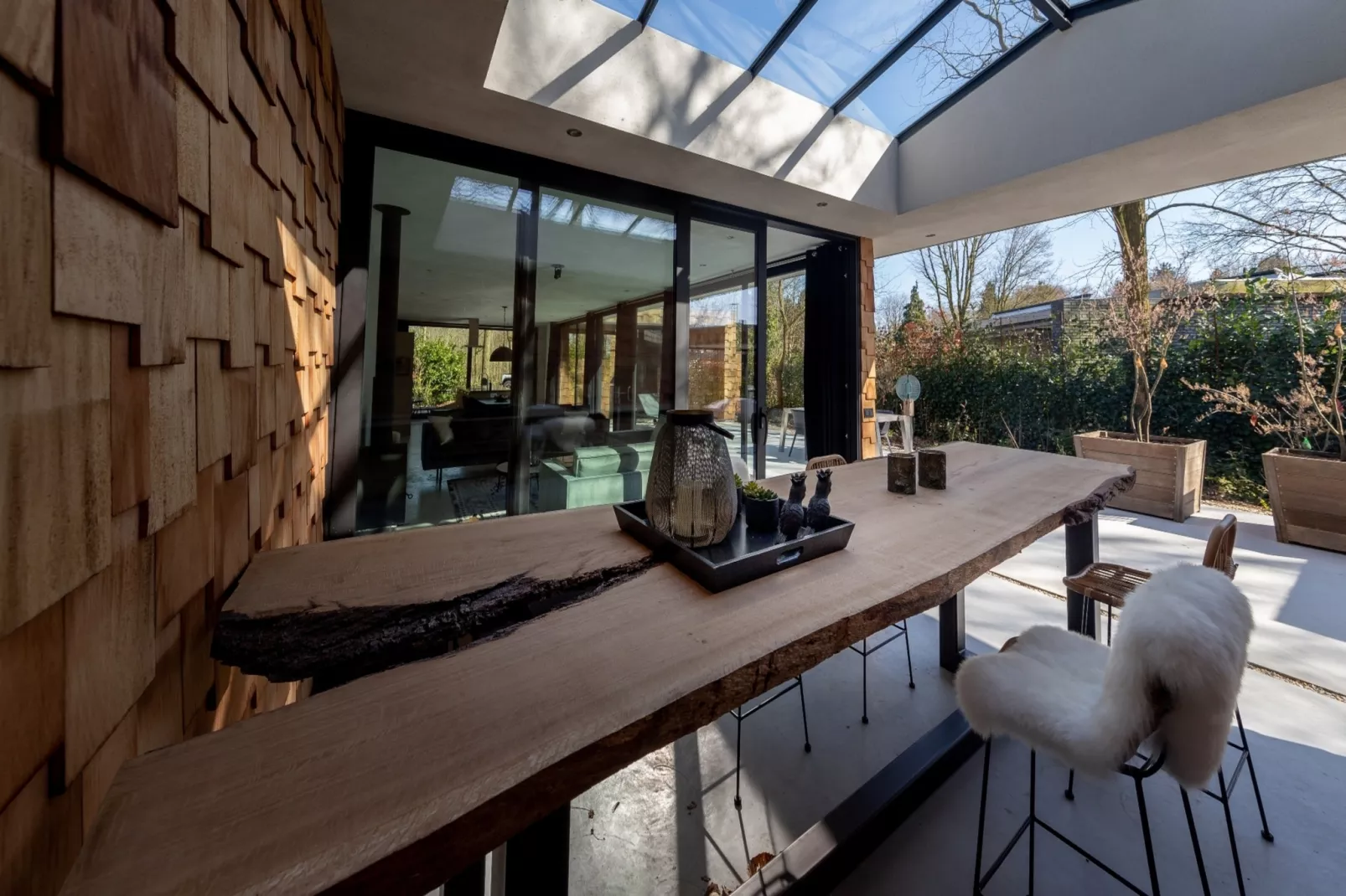 Houten Boshuis - Terrasbalkon