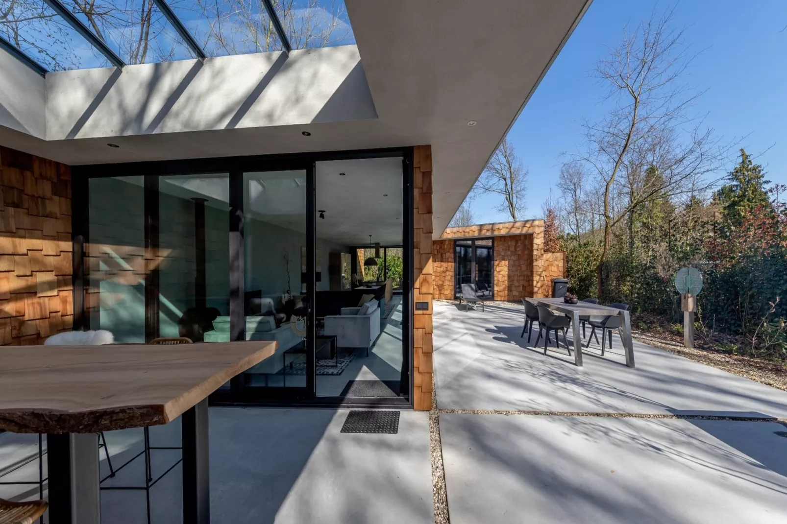 Houten Boshuis - Terrasbalkon