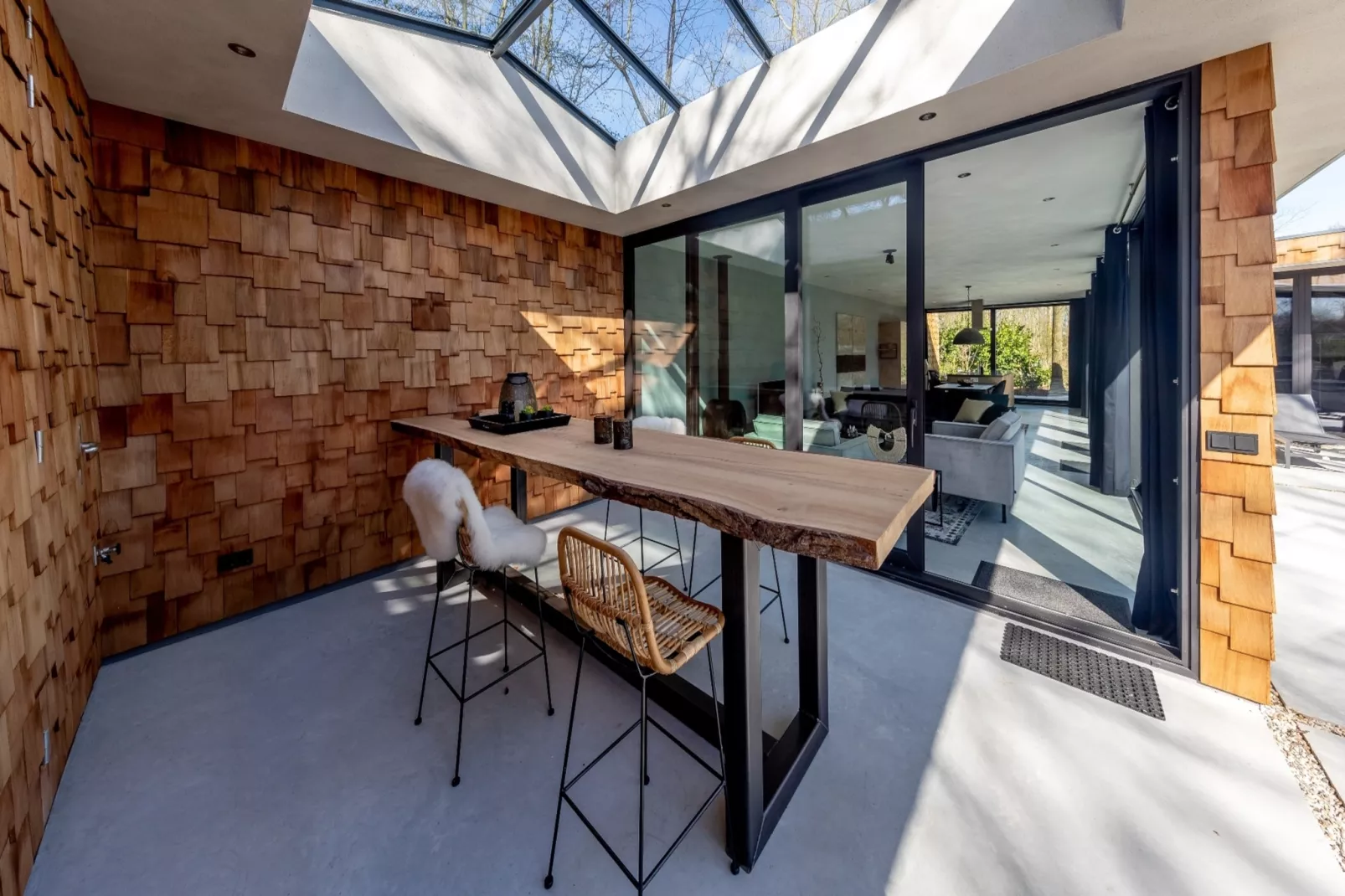 Houten Boshuis - Terrasbalkon