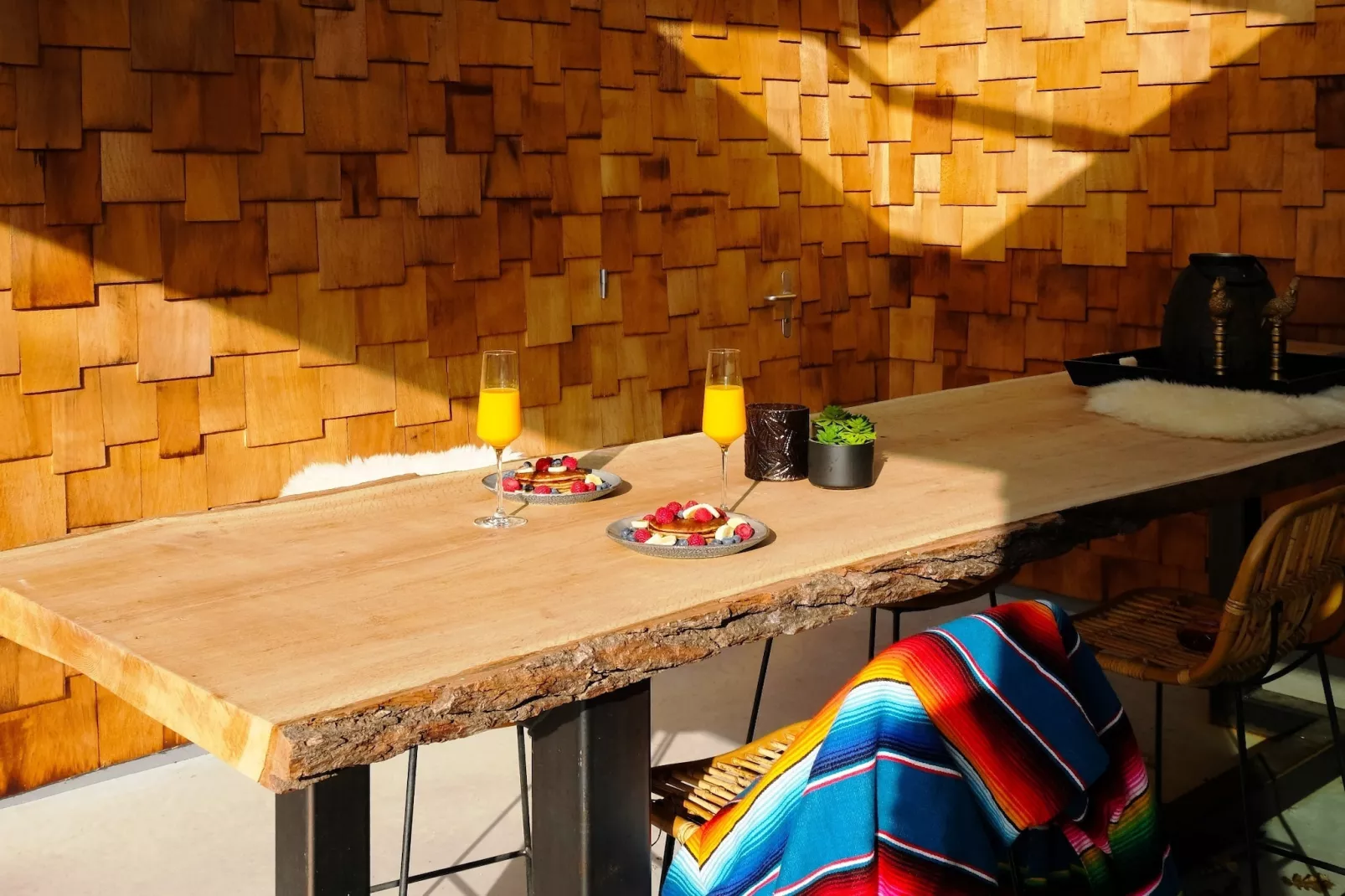 Houten Boshuis - Terrasbalkon