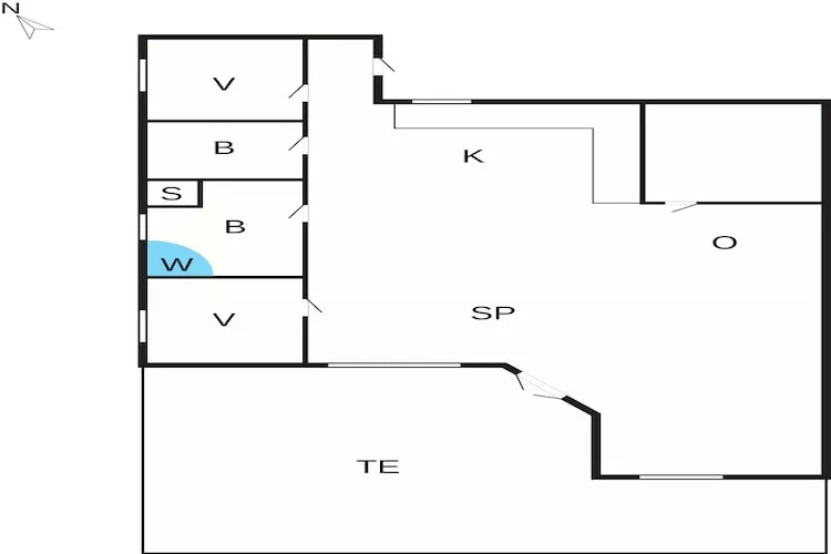 Villa met 2 slaapkamers en privésauna - Plattegrond