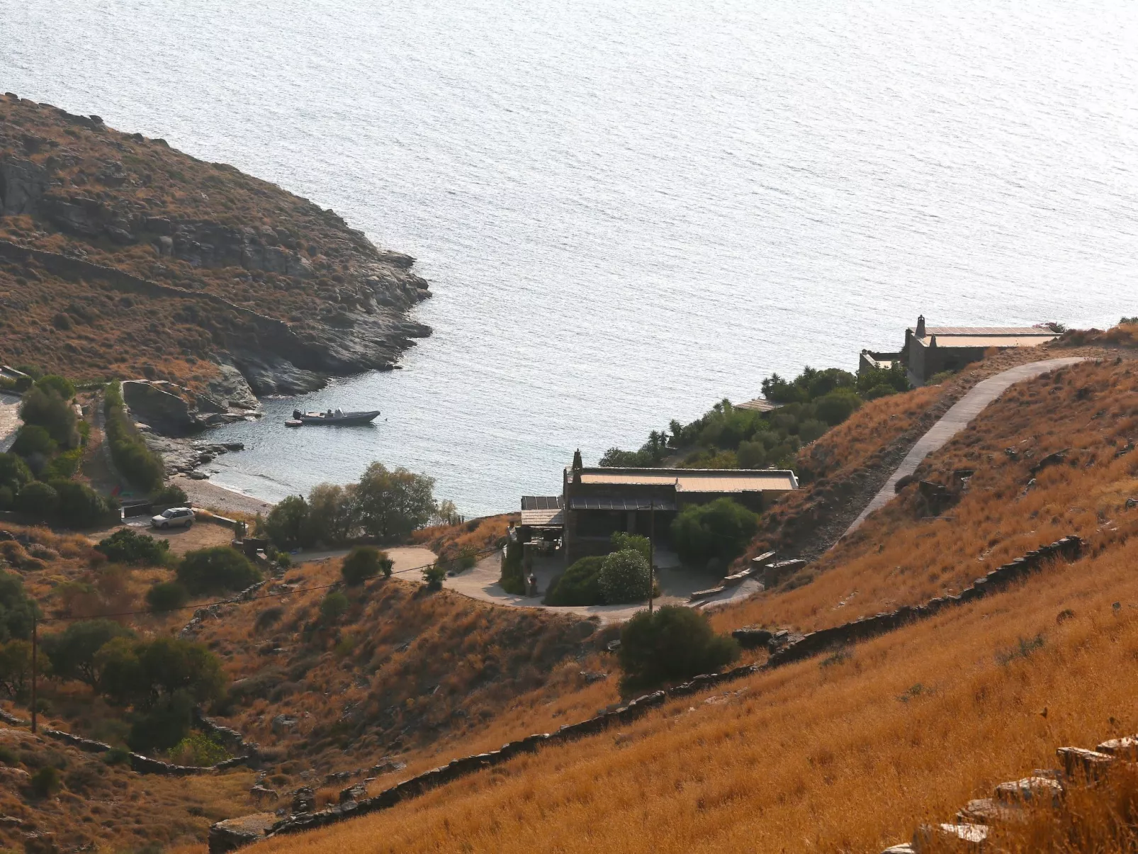 Wohnung in Kea mit Parkplatz im Freien und Blick auf den Sonnenuntergang