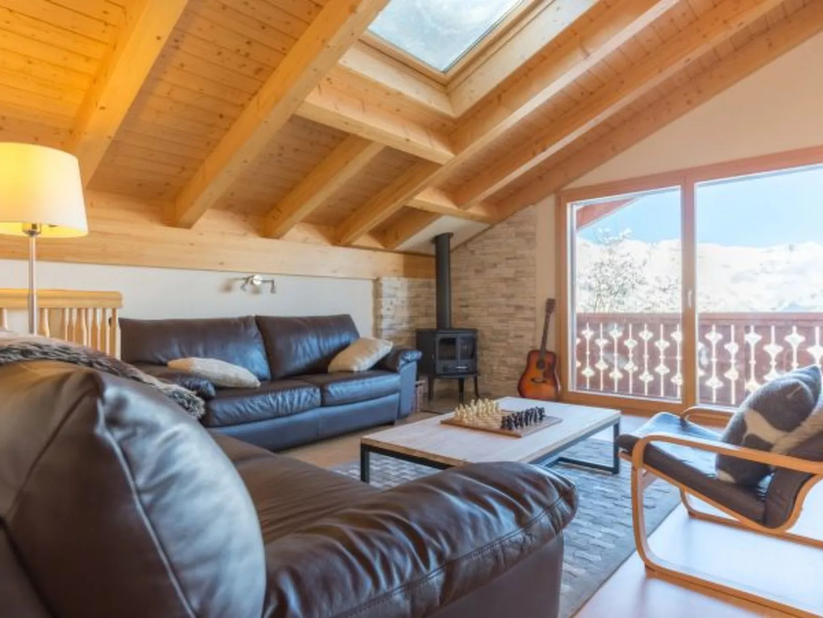 Chalet Nid Blanc wood burning hottub - Binnen