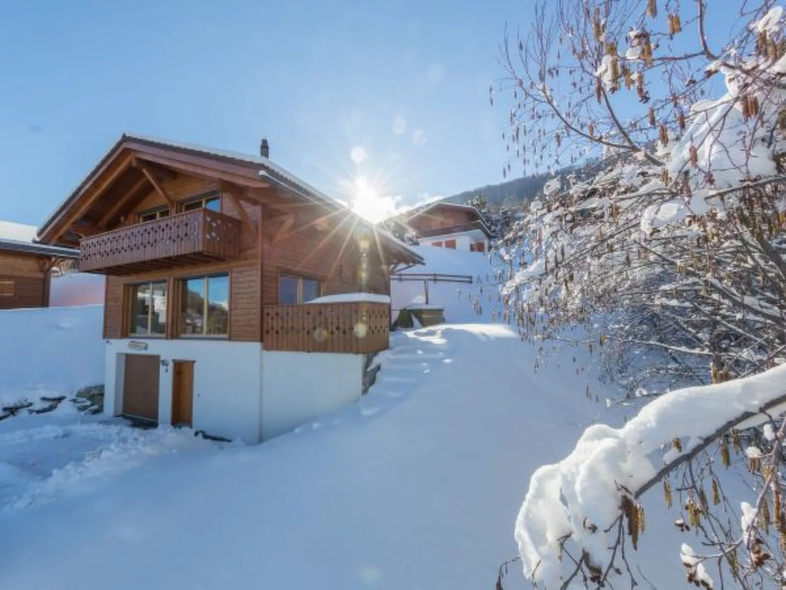 Chalet Nid Blanc wood burning hottub - Buiten