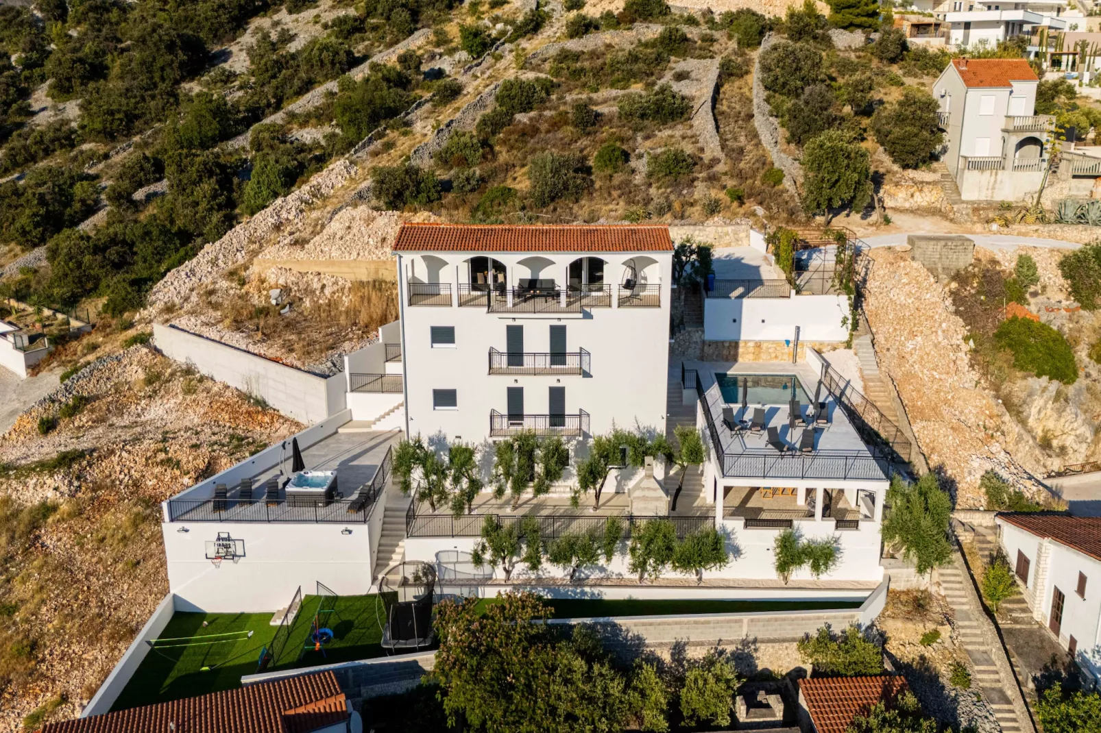 Villa La Fortezza with sea view - Buitenlucht