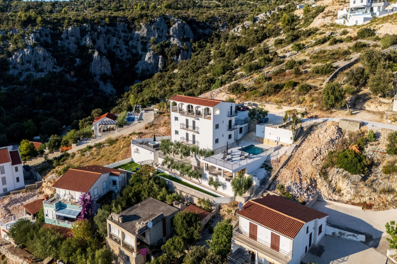 Villa La Fortezza with sea view - Buitenlucht
