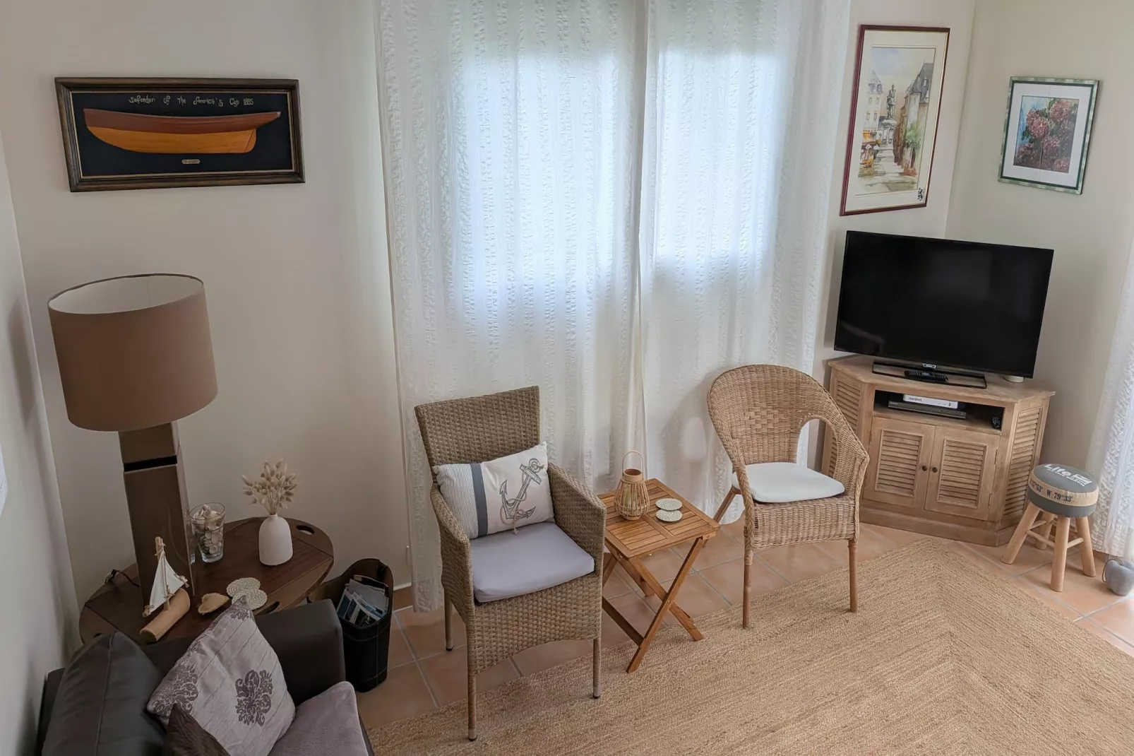 Ferienhaus Plounéour-Brignogan-Plages - Woonkamer