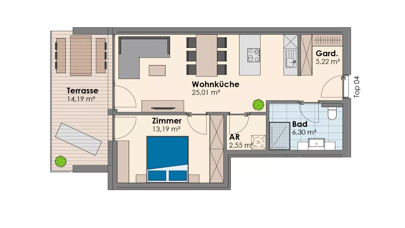 City Apartments Jenbach Top 4 - Plattegrond