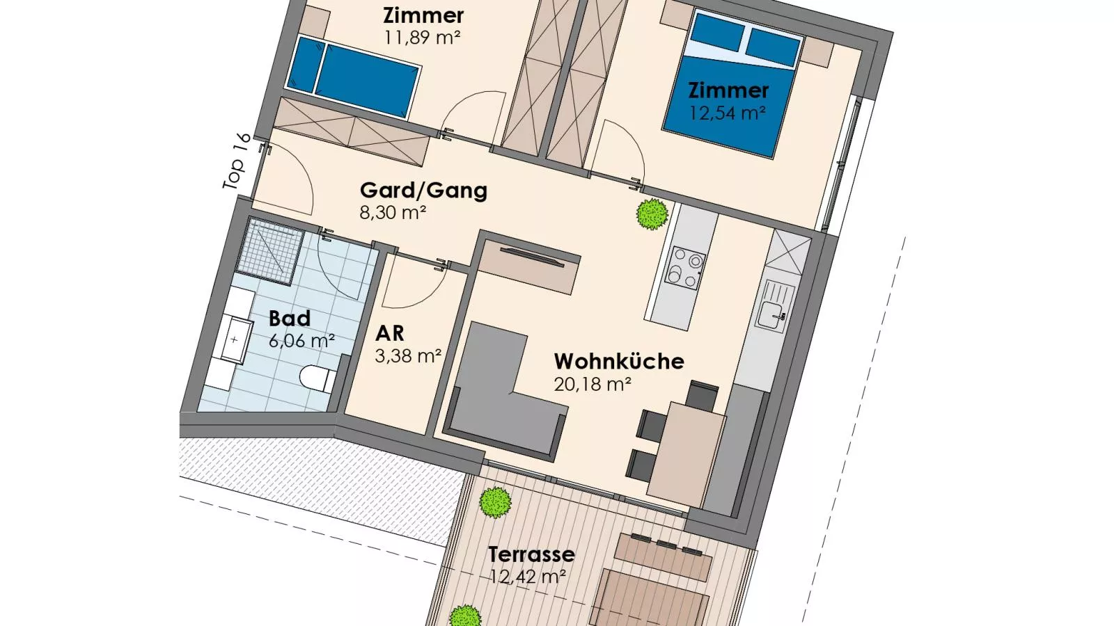 City Apartments Jenbach Top 16 - Plattegrond