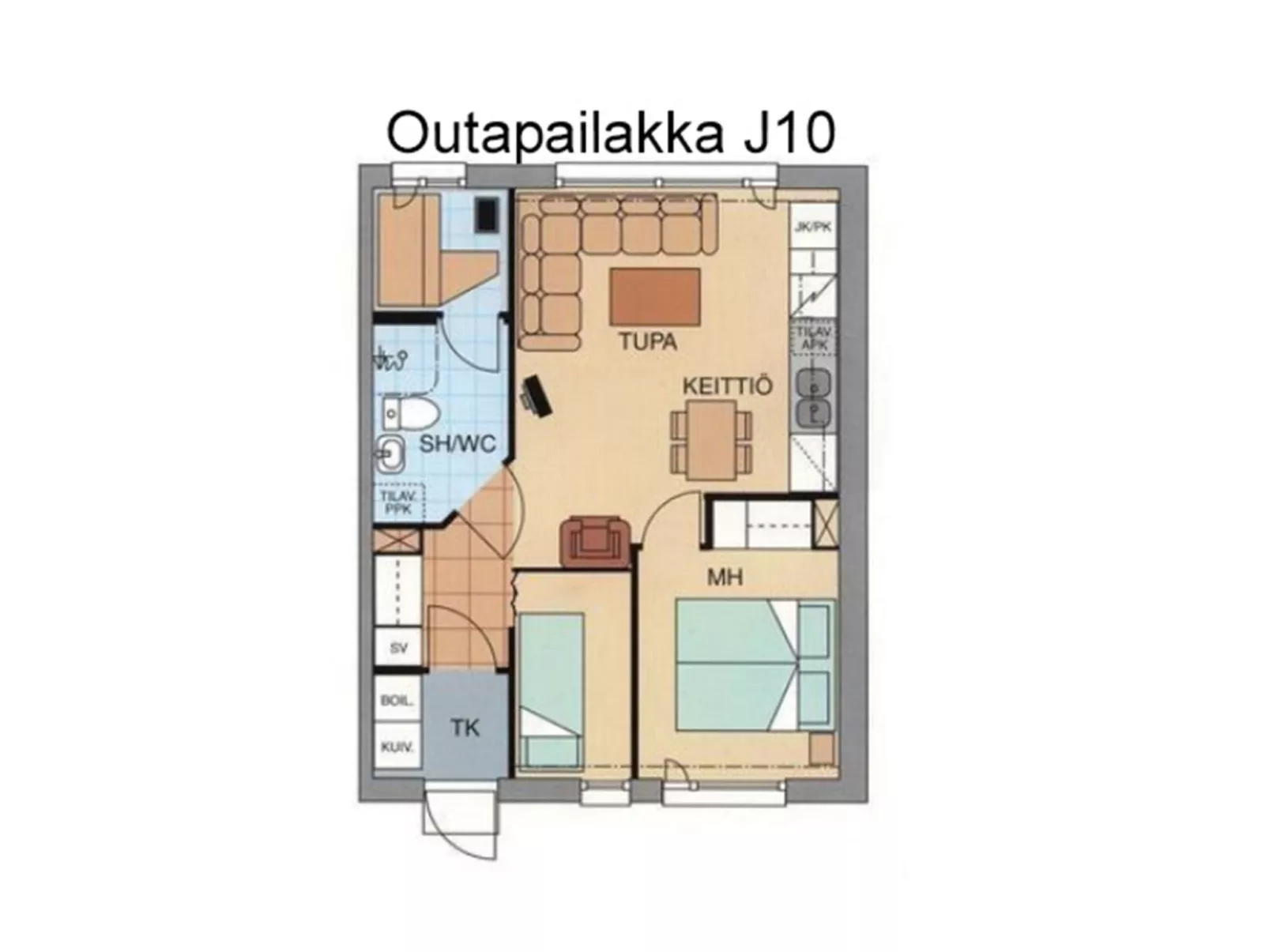 Outapailakka j 10 - Binnen