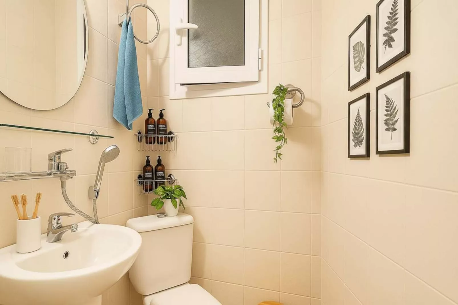 Picturesque Paros White House with Balcony Views - Badkamer