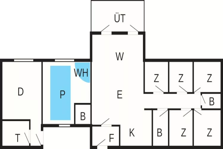 Zomerhuis met zwembad, sauna - Plattegrond