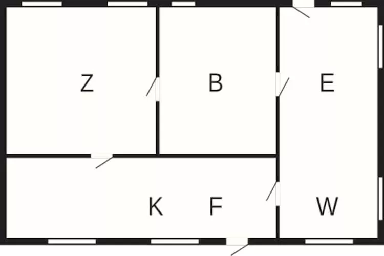 Vakantiehuis aan het meer met bos - Plattegrond