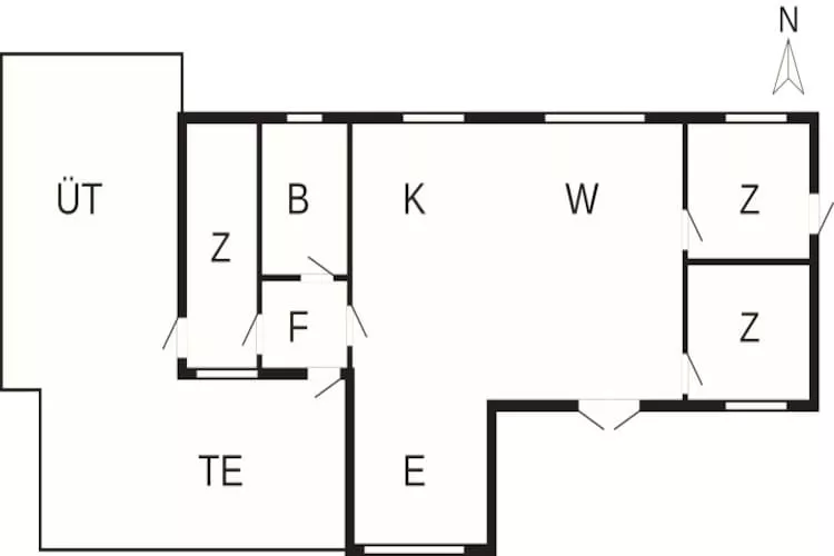 5 persoons vakantie huis in Aakirkeby - Plattegrond
