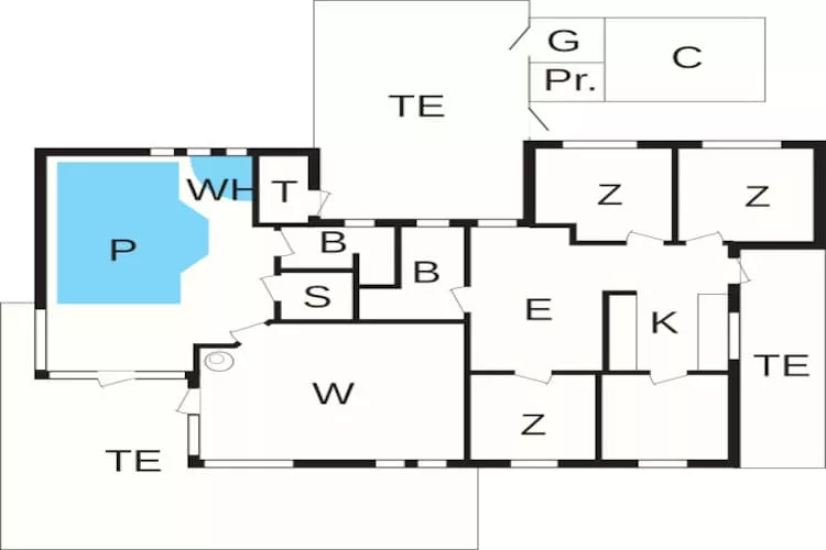 Langeland strandhuis met sauna - Plattegrond