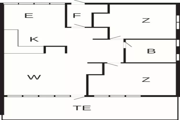 3 room, close to the sea/dike - Plattegrond
