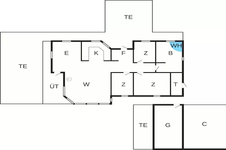 6 persoons vakantie huis in Hals - Plattegrond