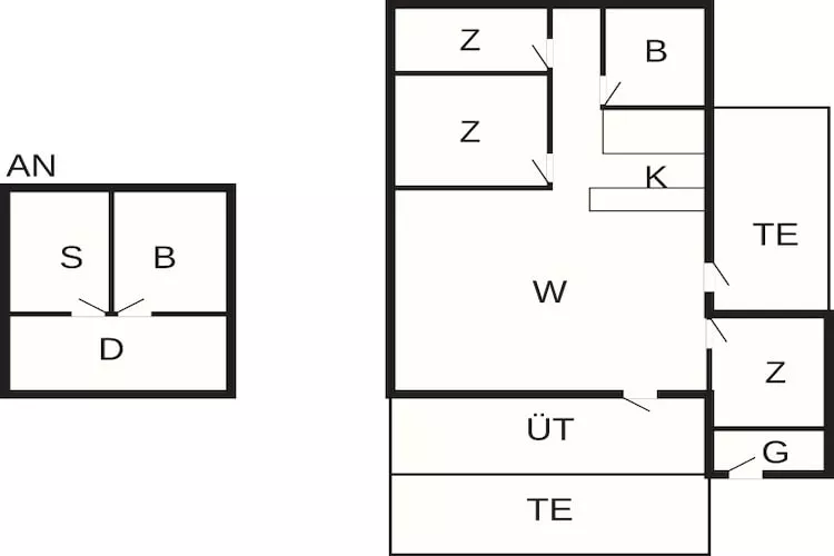 Gezellig huisje vlakbij Blokhus - Plattegrond